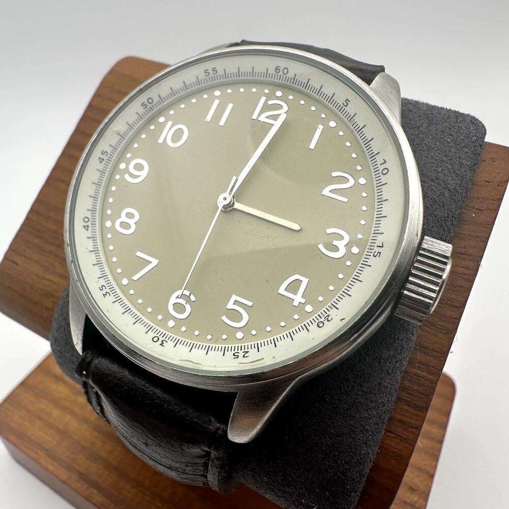 Merona FMDM233 Quartz Watch Silver Tone Case Cream Dial Black Strap